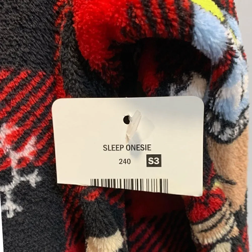 NWT Trap door flannel red/black checked moose sleeper sz S